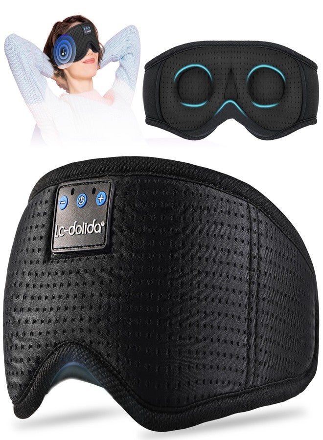 LC-dolida Sleep Headphones, Sleep Mask Bluetooth Wireless Music Eye Mask, Sleeping Headphones for Side Sleepers Sleep Mask with Bluetooth Headphones Ultra-Thin Stereo Speakers Perfect for Sleeping - Image 1